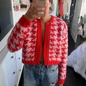 Zara houndstooth cardigan